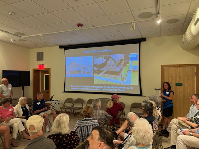 Rehoboth Beach Museum Executive Director Heidi Nasstrom Evans offers opening remarks at the reception.